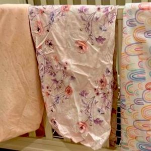 1 pottery barn crib sheet floral